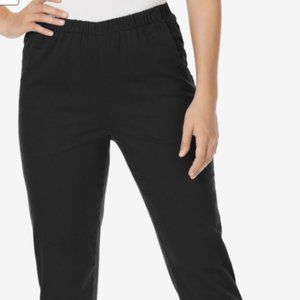 NWT Woman Within Straight Leg Fineline Women's Black Jeans 34T